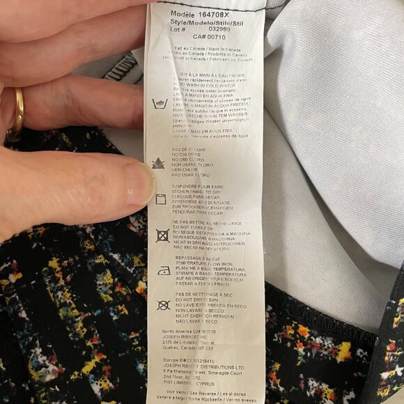 Joseph Ribkoff Modelo 164708X Scoop Nk 3/4 Slv Side Zip Abstract Print Dress 2 - Picture 14 of 15